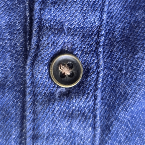 Old Navy Ruffle Collar Medium Wash Denim Shirt - Picture 5 of 6